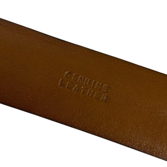 Cole Haan Mens Genuine Leather Black Belt Size 36 Silvertone Roller Buckle - Picture 5 of 5